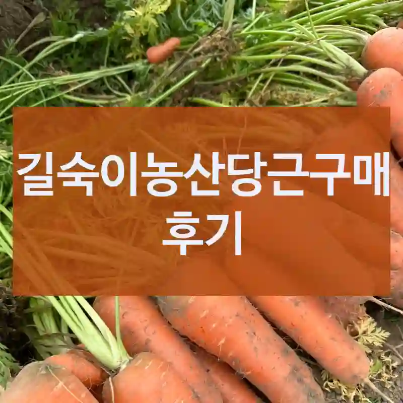 길숙이농산당근구매 후기