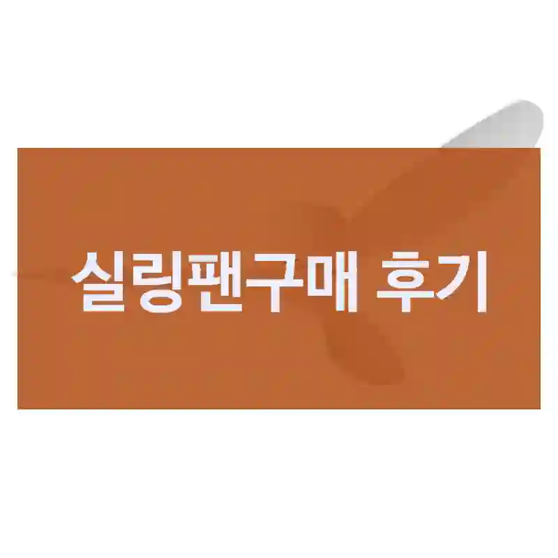 실링팬구매 후기